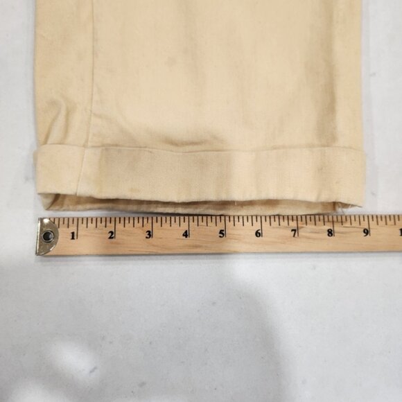 Vintage Polo Ralph Lauren Pleated Cuffed Pants Men’s 34x31 Cream 100% Cotton USA - Picture 13 of 16